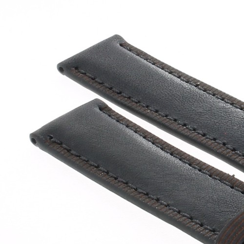 Cinturino Pelle Vitello Bordo Merlato Nero opaco 18/16 mm B40B classico