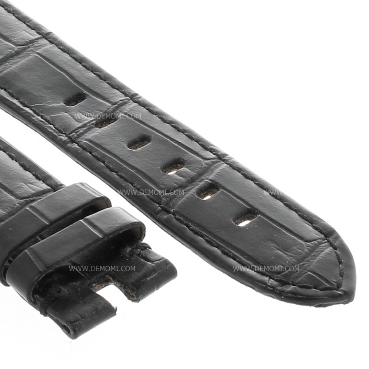 Cinturino Sartoriale Stampa Alligatore Nero Opaco 22/20 mm B42B Montblanc Timewalker