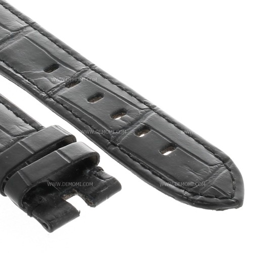 Cinturino Sartoriale Stampa Alligatore Nero Opaco 22/20 mm B42B Montblanc Timewalker