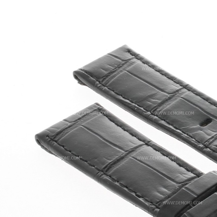Cinturino Sartoriale Stampa Alligatore Nero Opaco 22/20 mm B42B Montblanc Timewalker