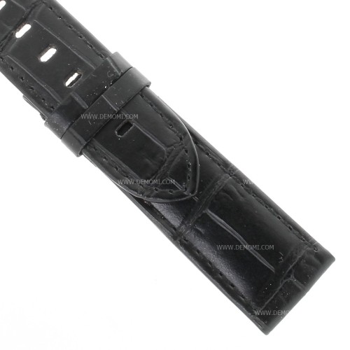 Cinturino Sartoriale Stampa Alligatore Nero Opaco 22/20 mm  per Montblanc Timewalker