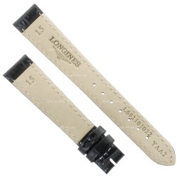 Longines Cinturino stampa alligatore nero opaco 15/12 mm 2