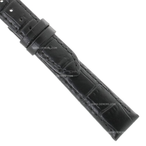 Longines Cinturino stampa alligatore nero opaco 15/12 mm