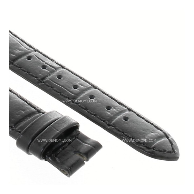 Longines Cinturino stampa alligatore nero opaco 15/12 mm