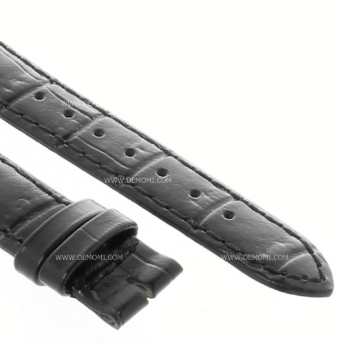 Longines Cinturino stampa alligatore nero opaco 15/12 mm
