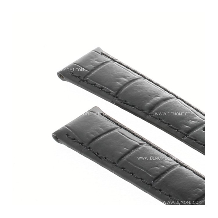 Longines Cinturino stampa alligatore nero opaco 15/12 mm