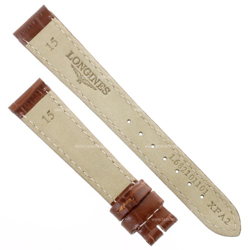 Longines Cinturino stampa alligatore marrone opaco 15/12 mm