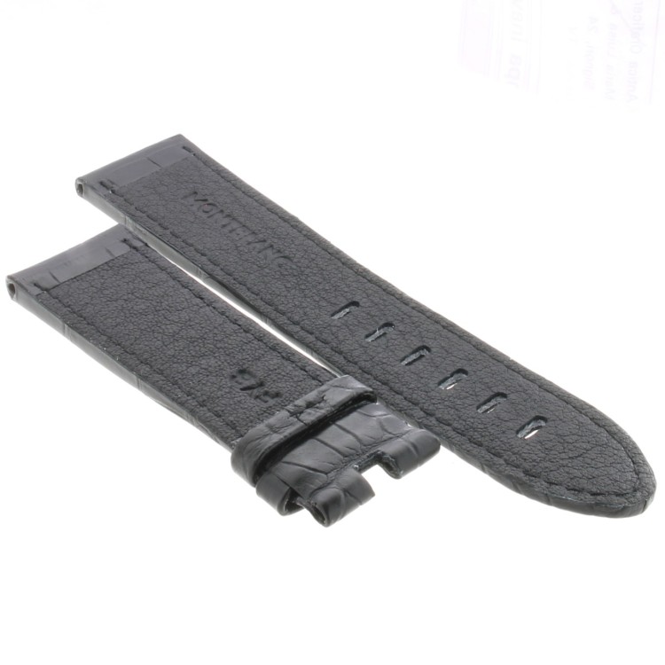Montblanc Cinturino Alligatore Nero 107295 misure 22/20 mm per Timewalker e altri.