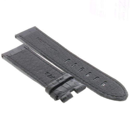 Montblanc Cinturino Alligatore Nero 107295 misure 22/20 mm per Timewalker e altri.