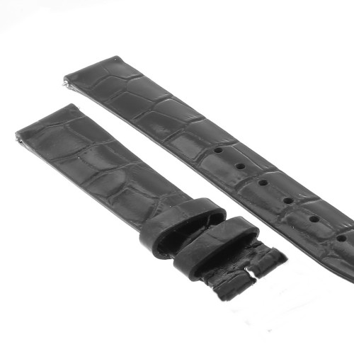 Frederique Constant Cinturino FCS-B16x14NS Stampa Alligatore Nero 16-14 mm