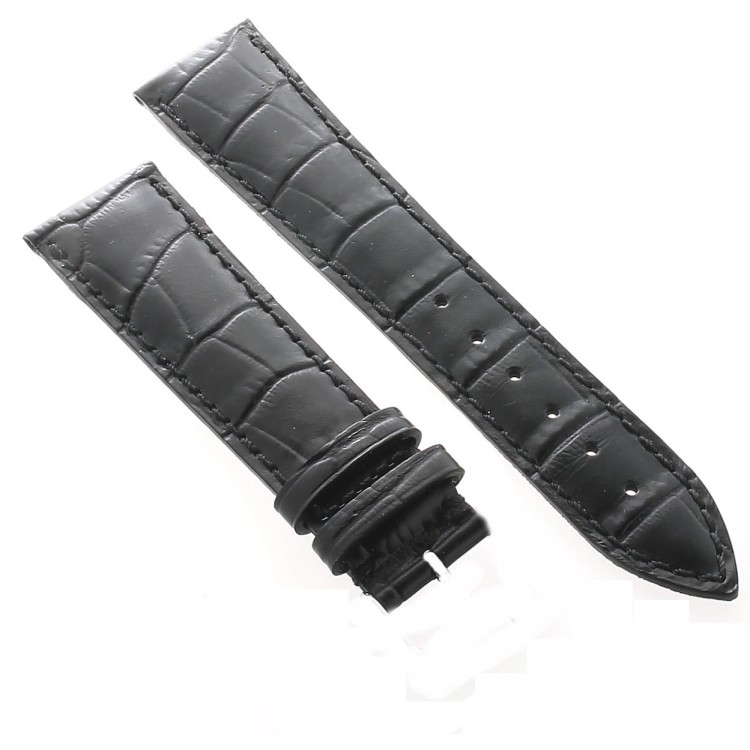 Frederique Constant Cinturino FCS-B21x18 Stampa Alligatore Nero 21-18 mm