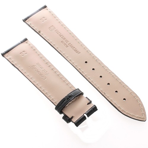 Frederique Constant Cinturino FCS-B23x18 Stampa Alligatore Nero 22-18 mm