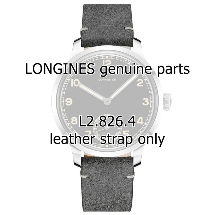 Longines Cinturino Pelle Grigio Oily Opaco cuciture chiare 20/18 mm