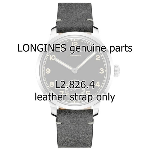 Longines Cinturino Pelle Grigio Oily Opaco cuciture chiare 20/18 mm
