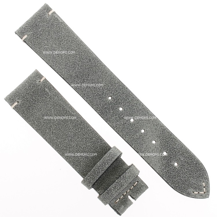 Longines Cinturino Pelle Grigio Oily Opaco cuciture chiare 20/18 mm