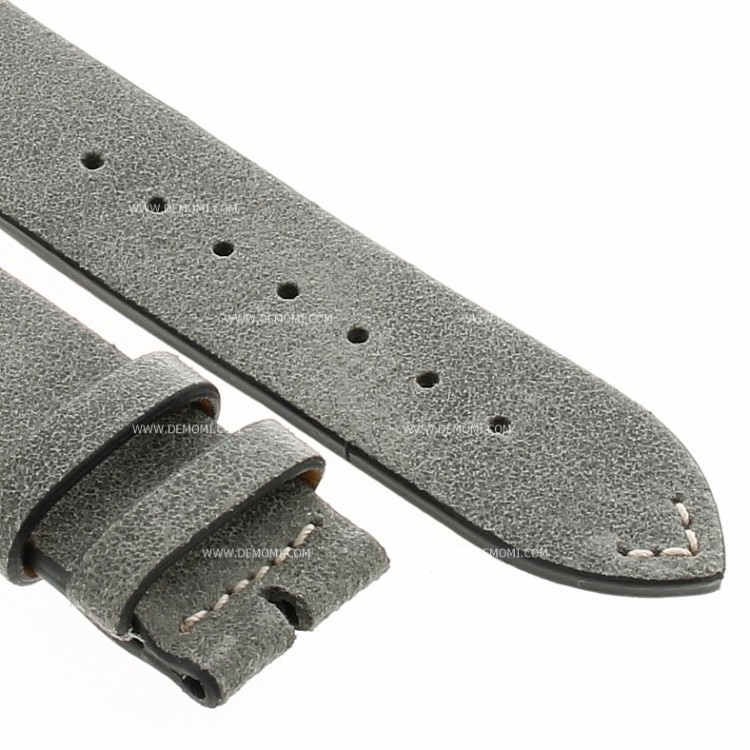Longines Cinturino Pelle Grigio Oily Opaco cuciture chiare 20/18 mm