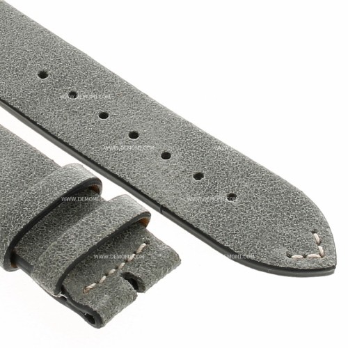 Longines Cinturino Pelle Grigio Oily Opaco cuciture chiare 20/18 mm