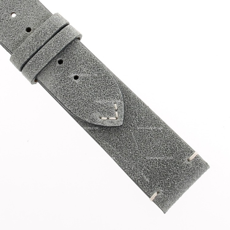 Longines Cinturino Pelle Grigio Oily Opaco cuciture chiare 20/18 mm