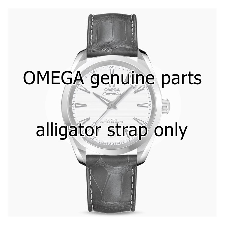 OMEGA cinturino alligatore grigio Seamaster Aqua Terra 150MT  diametro 38mm Co-Axial 220.10.38.20 e simili