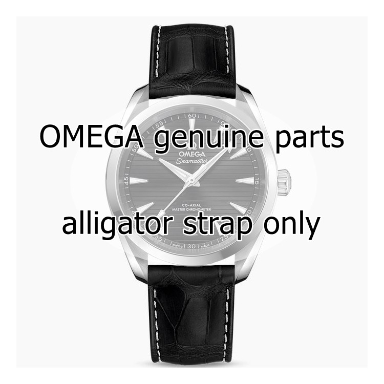 OMEGA cinturino alligatore nero Seamaster Aqua Terra 150MT  diametro 38mm Co-Axial 220.10.38.20 e simili