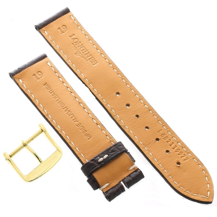 Longines Cinturino Alligatore Marrone Opaco 19/18 mm