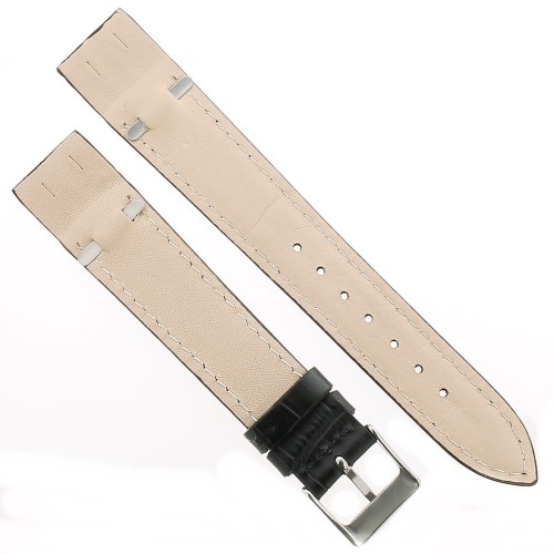 Cinturino aperto Sartoriale Stampa Alligatore nero per ansa fissa 20/16 mm B3B cucito