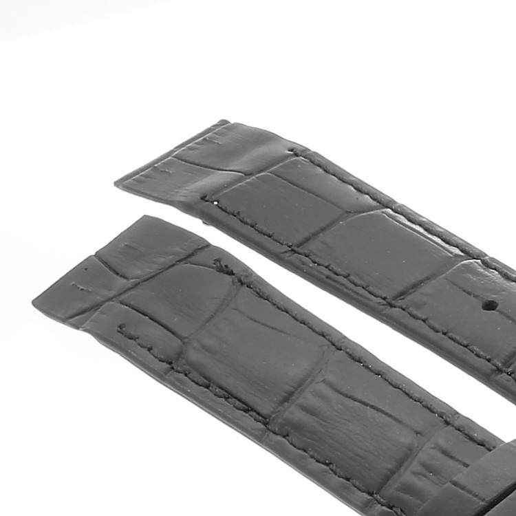 Cinturino aperto Sartoriale Stampa Alligatore nero per ansa fissa 20/16 mm B3B cucito