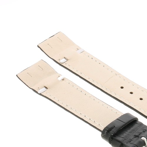 Cinturino aperto Sartoriale Stampa Alligatore nero per ansa fissa 20/16 mm B3B cucito