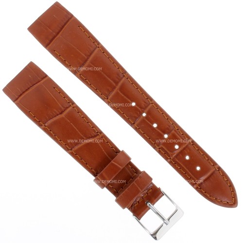 Cinturino aperto Sartoriale Stampa Alligatore marrone per ansa fissa 20/16 mm B3B cucito