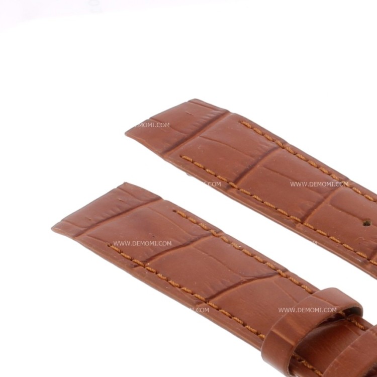 Cinturino aperto Sartoriale Stampa Alligatore Marrone Gold per ansa fissa 20/16 mm B3B cucito