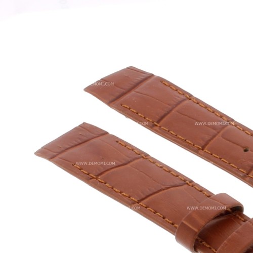 Cinturino aperto Sartoriale Stampa Alligatore Marrone Gold per ansa fissa 20/16 mm B3B cucito