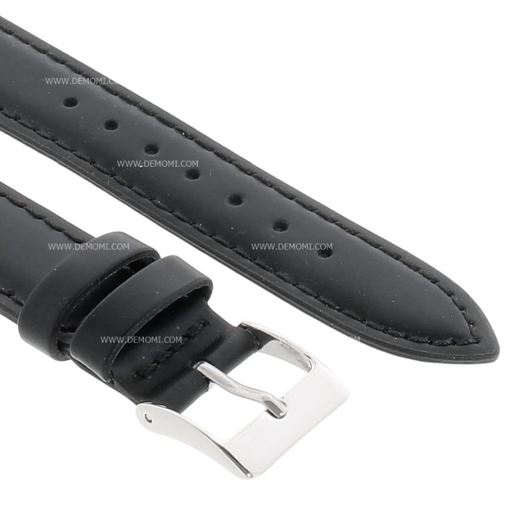Cinturino aperto Sartoriale Pelle Nero per ansa fissa 18/16 mm B35B cucito
