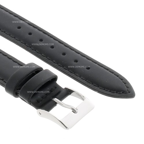 Cinturino aperto pelle nera per ansa fissa 18/16 mm cucito