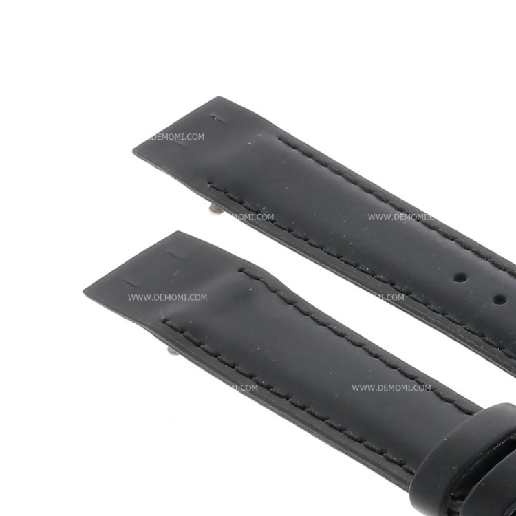 Cinturino aperto pelle nera per ansa fissa 18/16 mm cucito