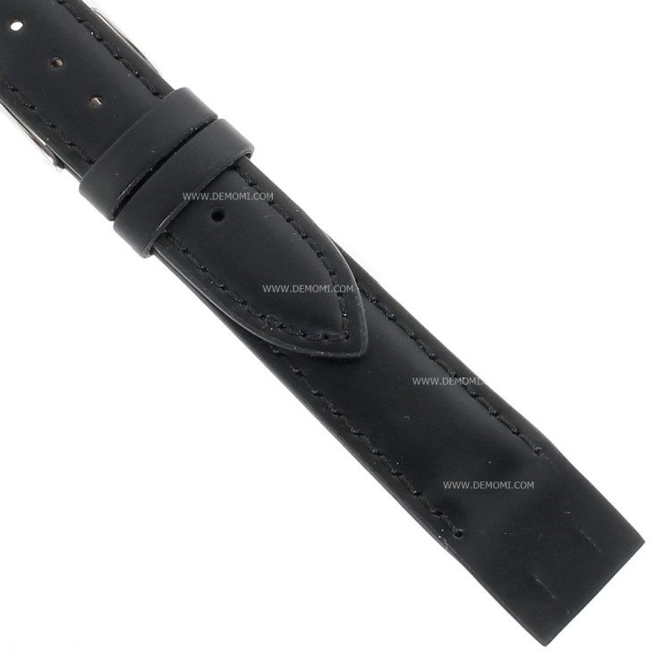 Cinturino aperto pelle nera per ansa fissa 18/16 mm cucito