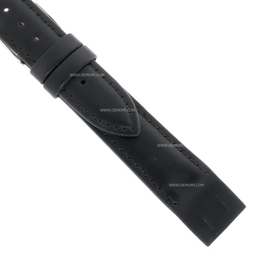 Cinturino aperto pelle nera per ansa fissa 18/16 mm cucito