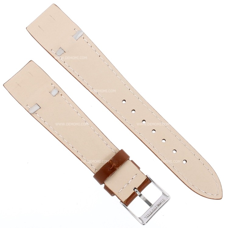 Cinturino aperto Sartoriale Pelle Marrone Gold per ansa fissa 20/16 mm B35B cucito