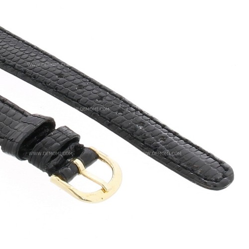 Cinturino Lucertola Nero Lucido 14/10 Piatto B20N orma classica