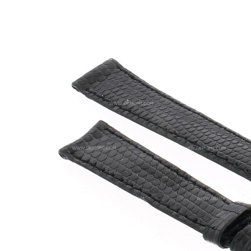 Cinturino Lucertola Nero Lucido 14/10 Piatto B20N orma classica