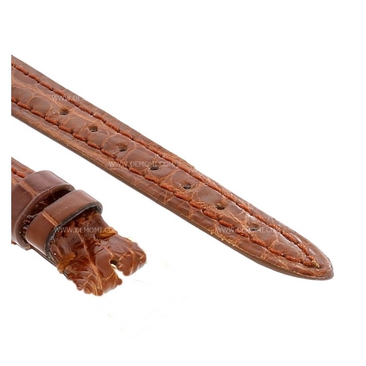 Cinturino Coccodrillo Marrone Gold Lucido 12/10 mm B30B forma classica