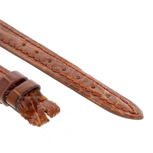Cinturino Coccodrillo Marrone Gold Lucido 12/10 mm B30B forma classica
