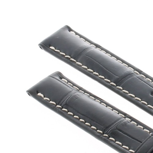 Longines Cinturino Alligatore L682135764  Nero Opaco 15/14 mm cuciture chiare