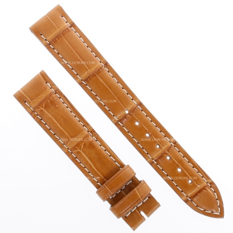Longines Cinturino Alligatore L682149911 Marrone Miele Opaco 15/14 mm cuciture chiare