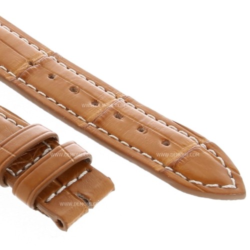 Longines Cinturino Alligatore L682149911 Marrone Miele Opaco 15/14 mm cuciture chiare