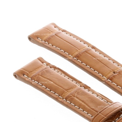 Longines Cinturino Alligatore L682149911 Marrone Miele Opaco 15/14 mm cuciture chiare