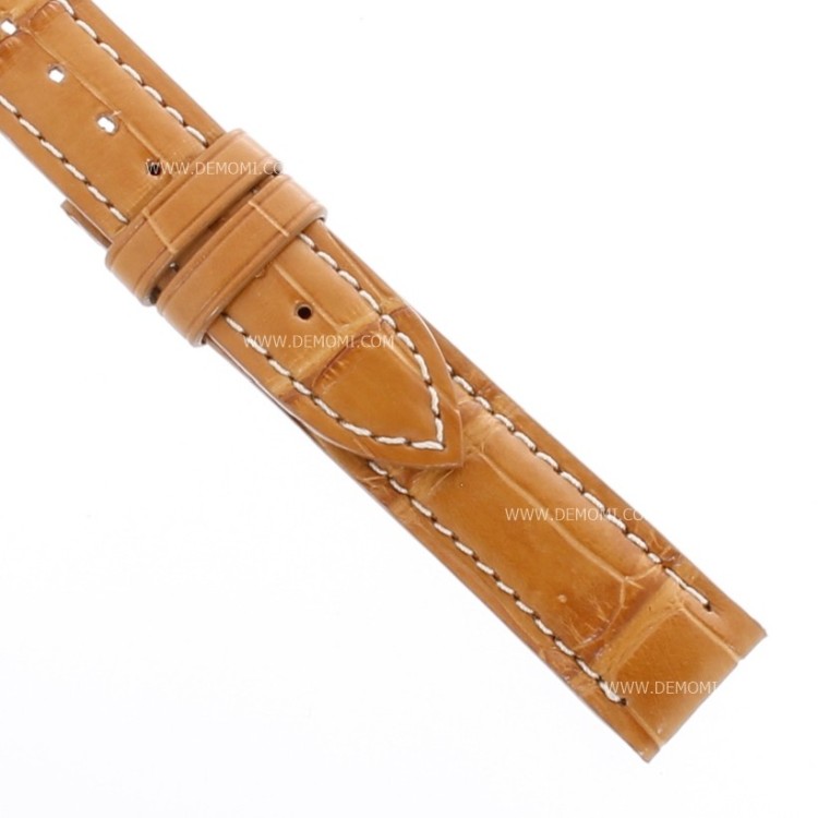 Longines Cinturino Alligatore L682149911 Marrone Miele Opaco 15/14 mm cuciture chiare