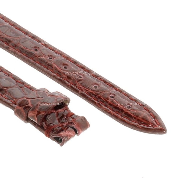 Cinturino Coccodrillo Rosso Bordeaux Lucido 14/12 forma classica