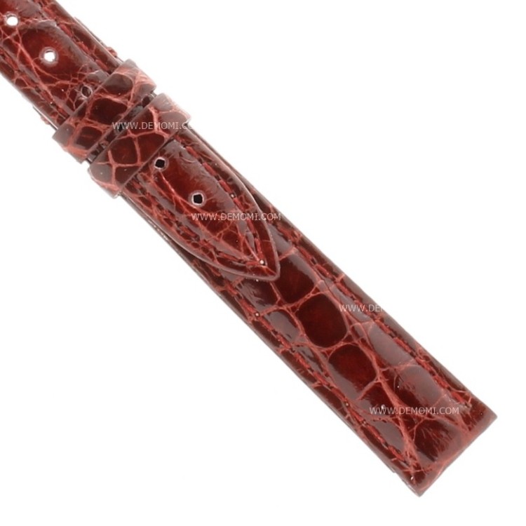 Cinturino Coccodrillo Rosso Bordeaux Lucido 14/12 mm 