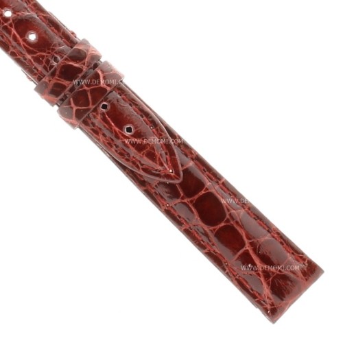 Cinturino Coccodrillo Rosso Bordeaux Lucido 14/12 mm 