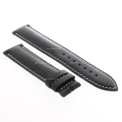 Longines Cinturino Pelle Liscia colore Nero opaco con cuciture bianche 19/18 mm Conquest. L682125255 2